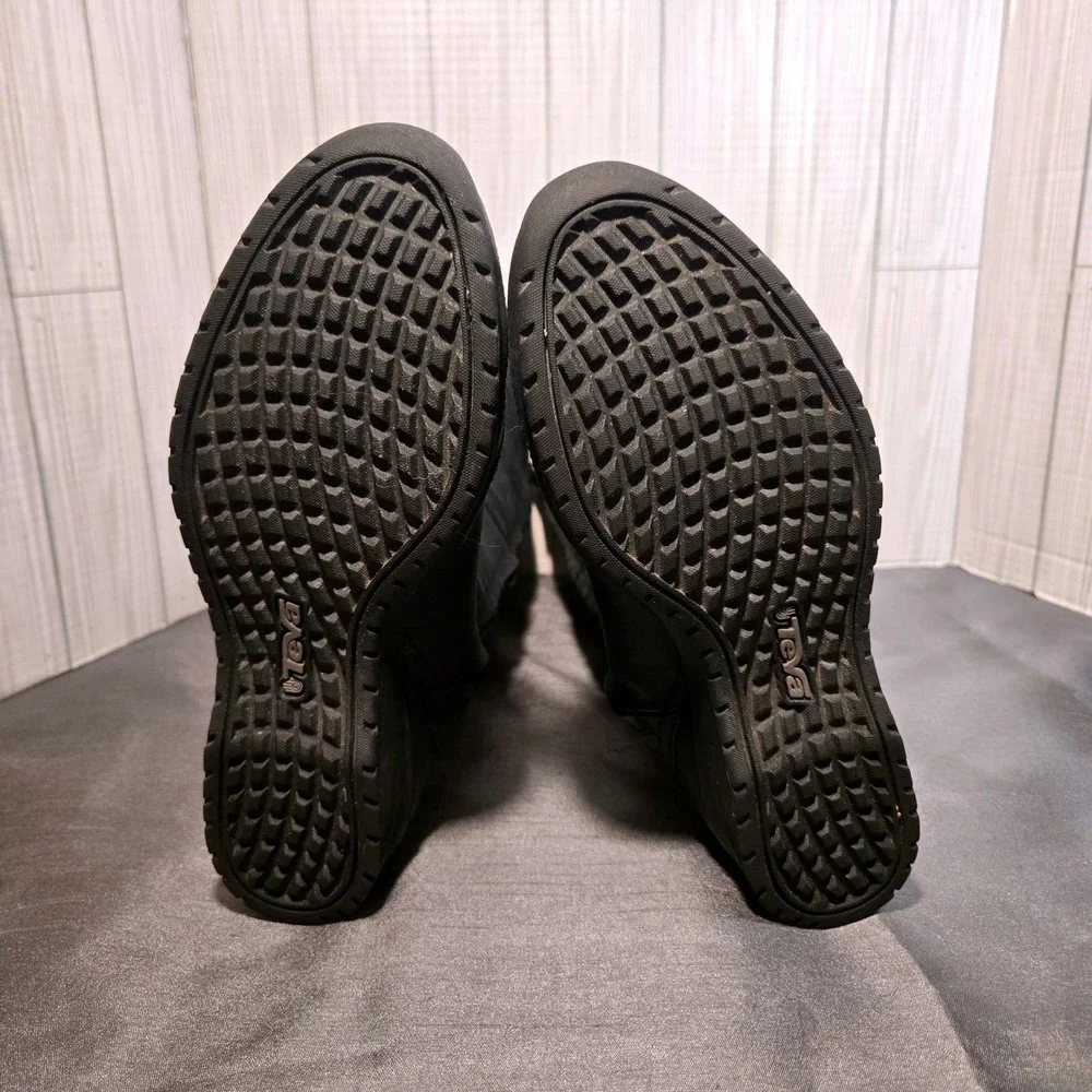 Teva Jade Cove Black Leather Tall Side‎ Zip Boots Women's Size 7